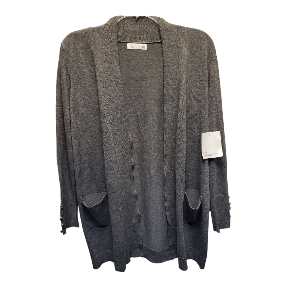 NWT Womens 89th & Madison Misty Heather Gray Cardigan Sweater - Size PS